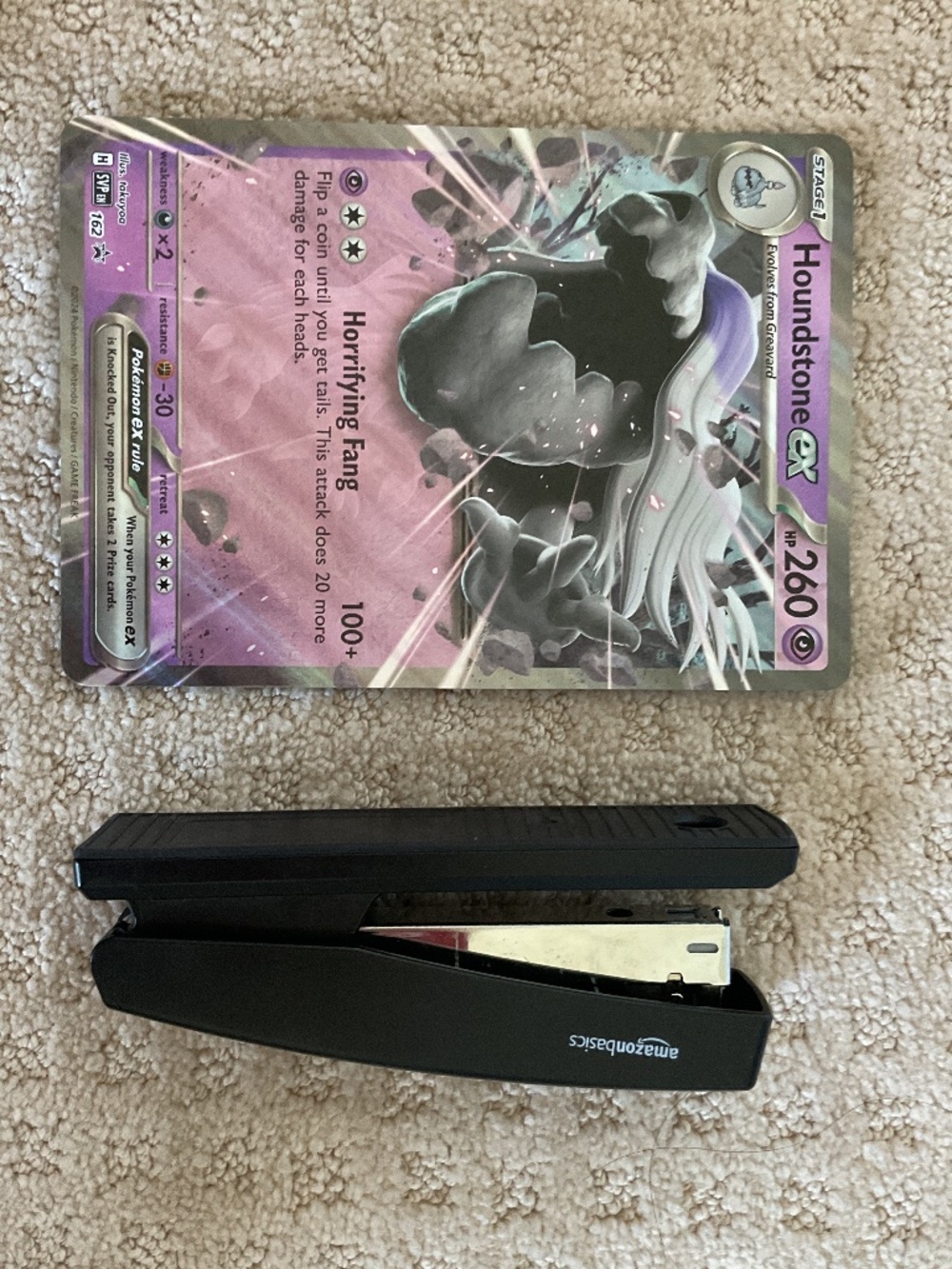 Oversized Houndstone ex SVP 162 Jumbo Promo Card – Pokémon TCG Giant Holo